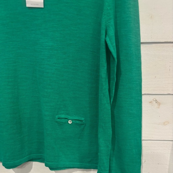 J. Jill NWT Surf Green Long Sleeve Tee. Linen cotton blend. Size small - Picture 6 of 13